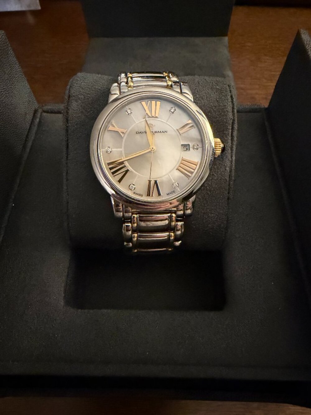 David Yurman Classic Two-Tone Diamond Swiss Watch 2017 w/ Box